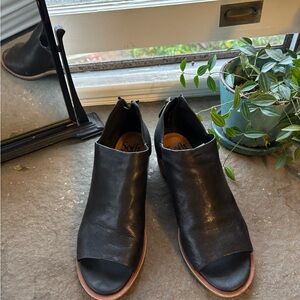 Sofft Black Open-Toe Leather Booties